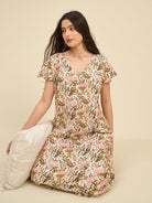 The Kaftan Company Nightdress Soft Modal Nightdress with Hand-Painted Floral Print