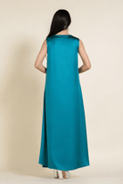 The Kaftan Company Nightdress Teal Satin V-Neck Nightdress