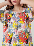 The Kaftan Company Nightdress Tropical Leaf Print Maxi Nightdress