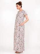 The Kaftan Company Nightdress Vintage Print Viscose Rayon Nightdress