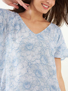 The Kaftan Company Nightdress White Floral Strokes Nightdress