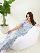 The Kaftan Company Nightdress White Floral Strokes Nightdress