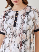 The Kaftan Company Nightdress White Snake Printed Maternity Nightdress