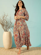 The Kaftan Company Nightdress Women Turning Leaves Soft Modal Flowy Night Dress