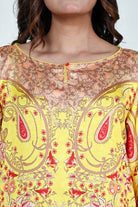The Kaftan Company Nightdress Yellow Ombre Printed Satin Nightdress with Pockets