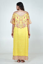 The Kaftan Company Nightdress Yellow Ombre Printed Satin Nightdress with Pockets
