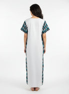 The Kaftan Company Nightwear Grey Cotton Ikat Panel Nightdress