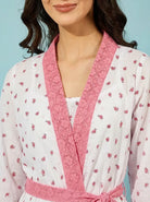 The Kaftan Company Nightwear Rose Ditsy Floral Cotton Robe