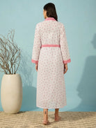 The Kaftan Company Nightwear Rose Ditsy Floral Cotton Robe
