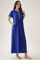 The Kaftan Company Nightwear Royal Blue Modal Nightdress
