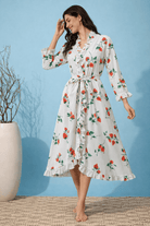 The Kaftan Company Nightwear Strawberry Garden White Nightgown