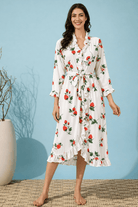The Kaftan Company Nightwear Strawberry Garden White Nightgown