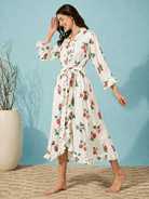 The Kaftan Company Nightwear Strawberry Garden White Nightgown