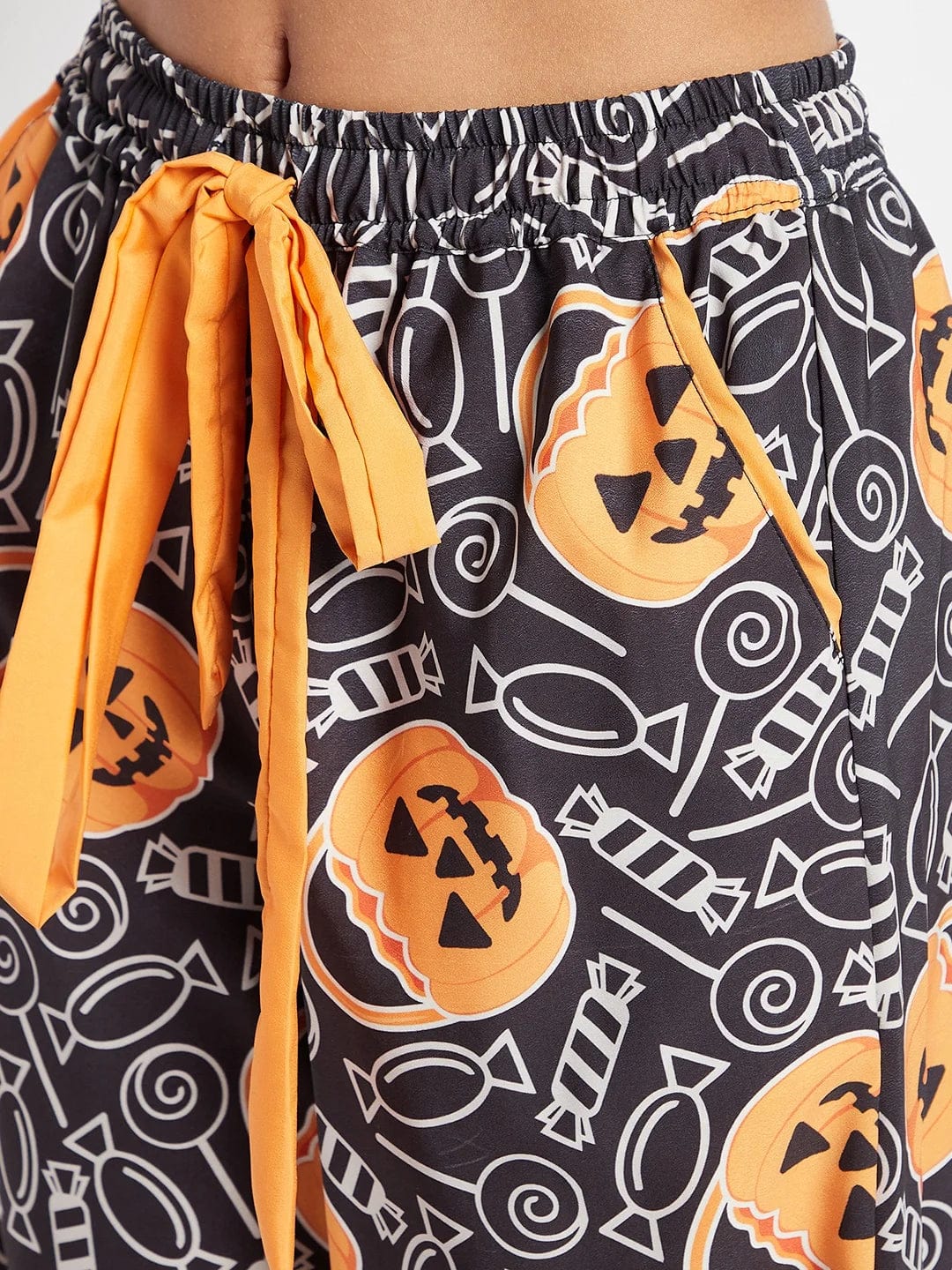 The Kaftan Company Pants Black Halloween Printed Loungepants