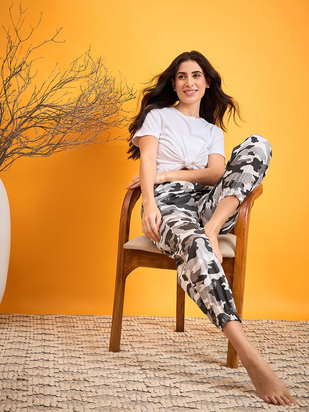 The Kaftan Company Pants Grey Camouflage Lounge Pants