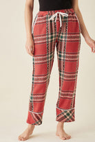 The Kaftan Company Pants Red Tartan Lounge Pants with Pockets