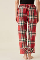 The Kaftan Company Pants Red Tartan Lounge Pants with Pockets