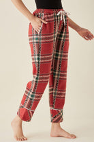 The Kaftan Company Pants Red Tartan Lounge Pants with Pockets