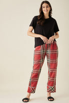 The Kaftan Company Pants Red Tartan Lounge Pants with Pockets