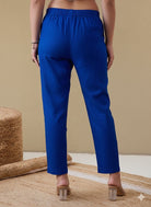 The Kaftan Company Pants Royal Blue Straight-Fit Pants