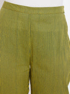 The Kaftan Company Pyjama Green Striped Cotton Pyjama