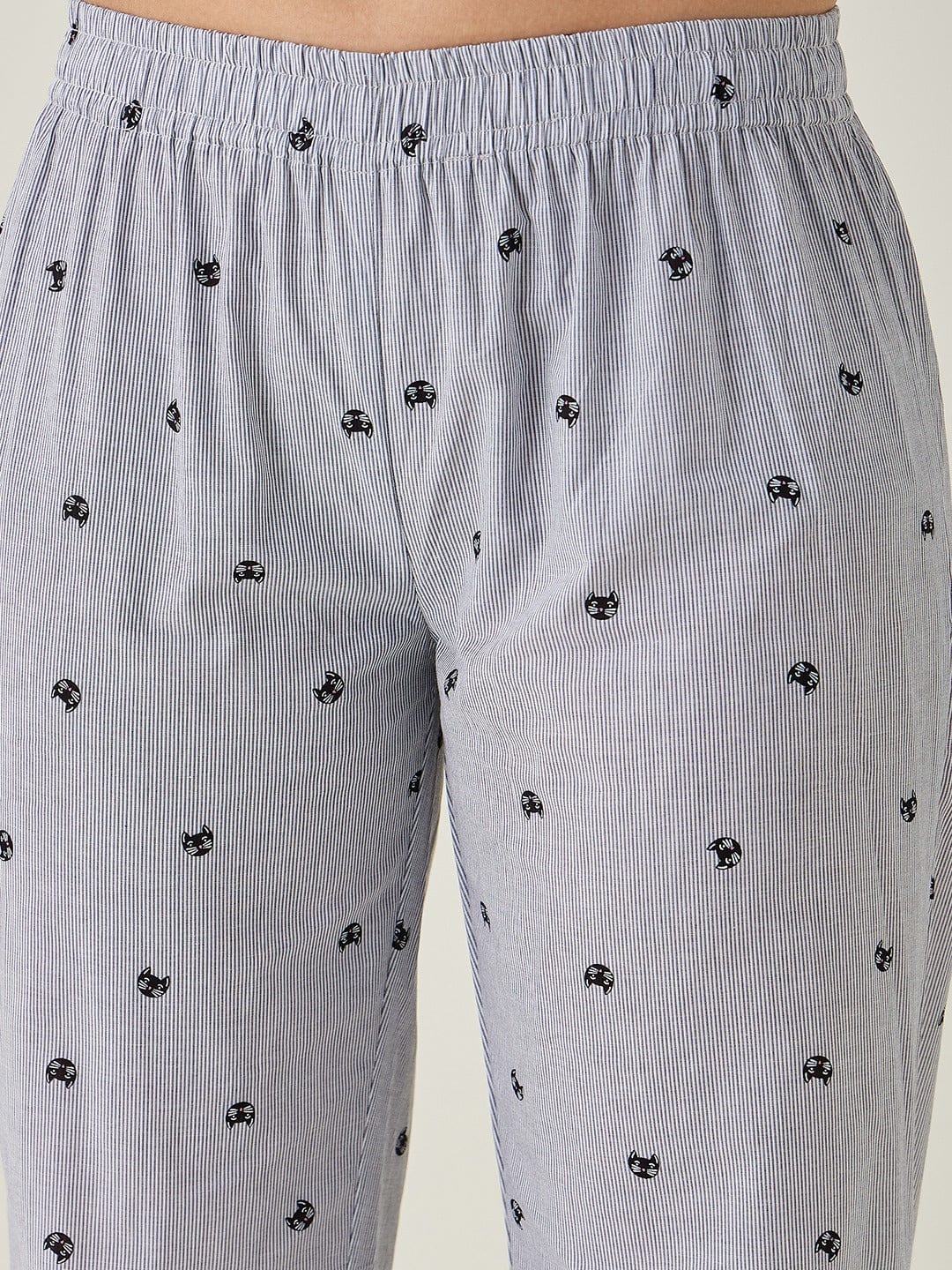 The Kaftan Company Pyjama Set Black and white Purrfectly Chic Cat Coord set