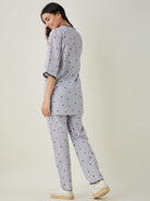 The Kaftan Company Pyjama Set Black and white Purrfectly Chic Cat Coord set