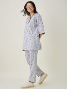 The Kaftan Company Pyjama Set Black and white Purrfectly Chic Cat Coord set