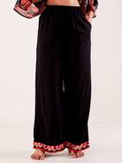 The Kaftan Company Pyjama Set Black Ethnic Printed Viscose Nightwear Pyjama Set