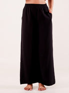 The Kaftan Company Pyjama Set Black Floral Printed Viscose Nightwear Pyjama Set