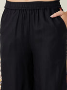The Kaftan Company Pyjama Set Black Flutter Printed Co-ord Set