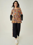 The Kaftan Company Pyjama Set Black Flutter Printed Co-ord Set
