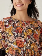 The Kaftan Company Pyjama Set Black Flutter Printed Co-ord Set