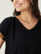 The Kaftan Company Pyjama Set Black Flutter Printed Pajama Set