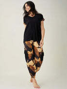 The Kaftan Company Pyjama Set Black Flutter Printed Pajama Set
