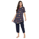 The Kaftan Company Pyjama Set Blue Aztec Print Pyjama Set