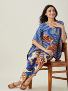 The Kaftan Company Pyjama Set Blue Fluttery Dream Pajama Set (Final Sale)