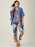 The Kaftan Company Pyjama Set Blue Fluttery Dream Pajama Set (Final Sale)