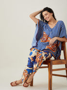 The Kaftan Company Pyjama Set Blue Fluttery Dream Pyjama and Kaftan Set
