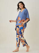 The Kaftan Company Pyjama Set Blue Fluttery Dream Pyjama and Kaftan Set