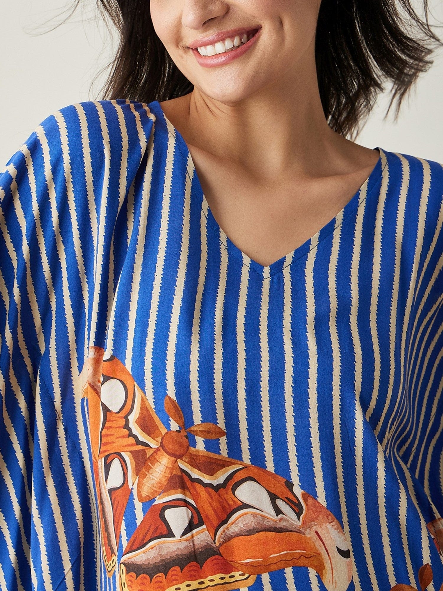 The Kaftan Company Pyjama Set Blue Fluttery Dream Pyjama and Kaftan Set