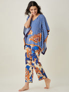 The Kaftan Company Pyjama Set Blue Fluttery Dream Pyjama and Kaftan Set
