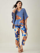 The Kaftan Company Pyjama Set Blue Fluttery Dream Pyjama and Kaftan Set