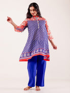 The Kaftan Company Pyjama Set Blue Printed Nightwear Pyjama Set