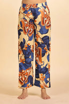 The Kaftan Company Pyjama Set Blue V-Neck Top and Butterfly Print Pyjama Loungeset