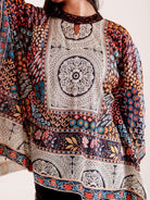 The Kaftan Company Pyjama Set Brown Ethnic Printed Viscose Nightwear Pyjama Set