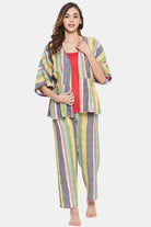 The Kaftan Company Pyjama Set Colourblocked Checks reversible Lounge Set