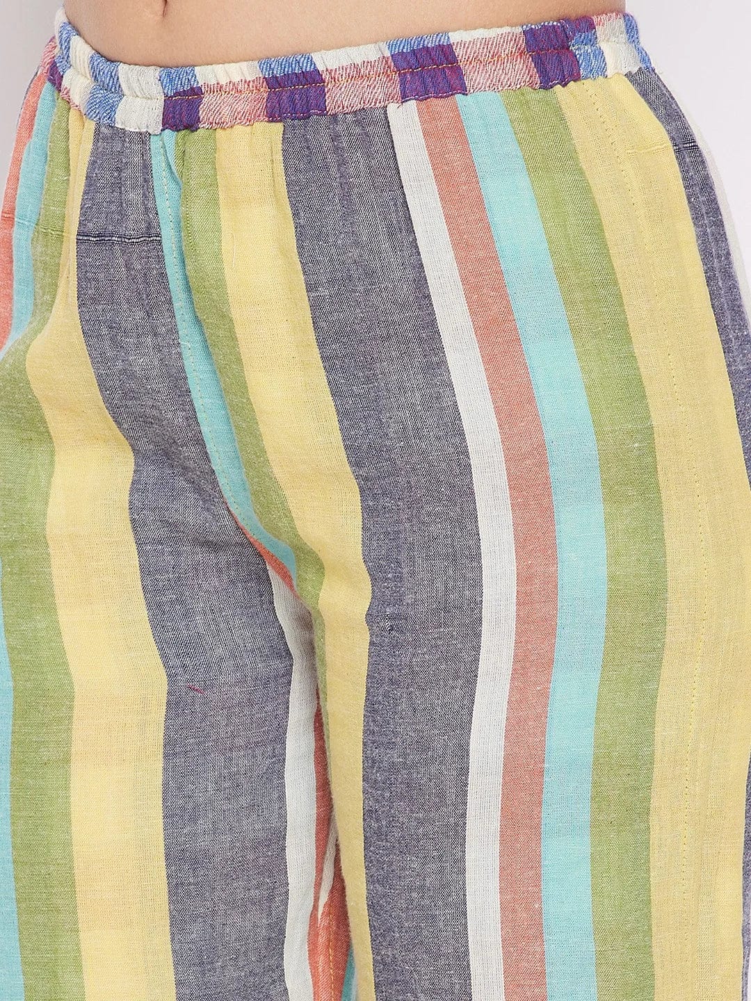 The Kaftan Company Pyjama Set Colourblocked Checks reversible Lounge Set