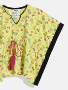 The Kaftan Company Pyjama Set Girls Cute Yellow Conversational Kaftan Pyjama Set