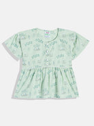 The Kaftan Company Pyjama Set Girls Green Peplum Kimono Pyjama Set